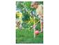 Des enfants jouent au croquet dans le jardin.