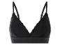 Soutien-gorge noir avec dentelle et bande large.