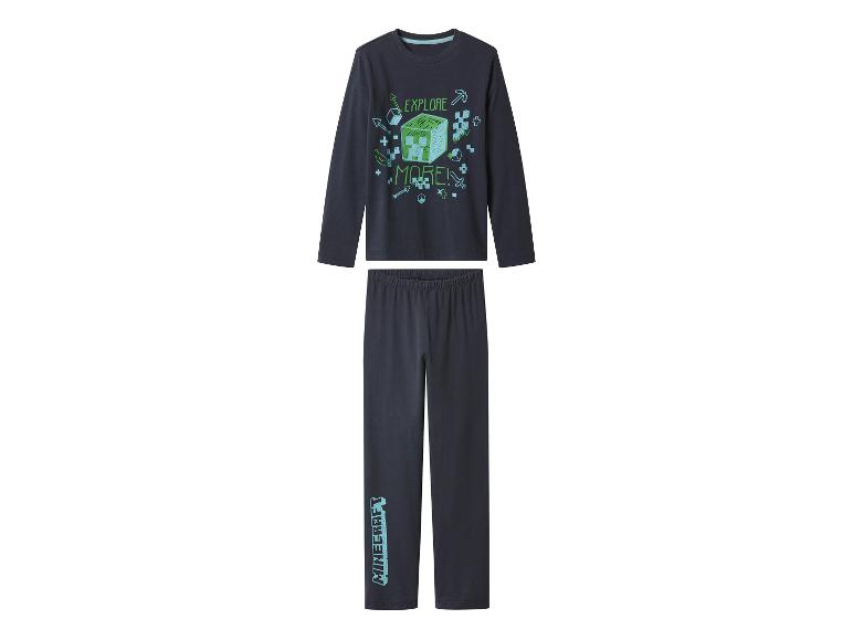 Pyjama enfant Minecraft à manches longues avec le texte « EXPLORE MORE ».