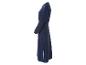 Une robe bleu marine à manches longues avec une ceinture.