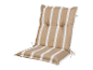 Coussin de chaise rayé beige et blanc.