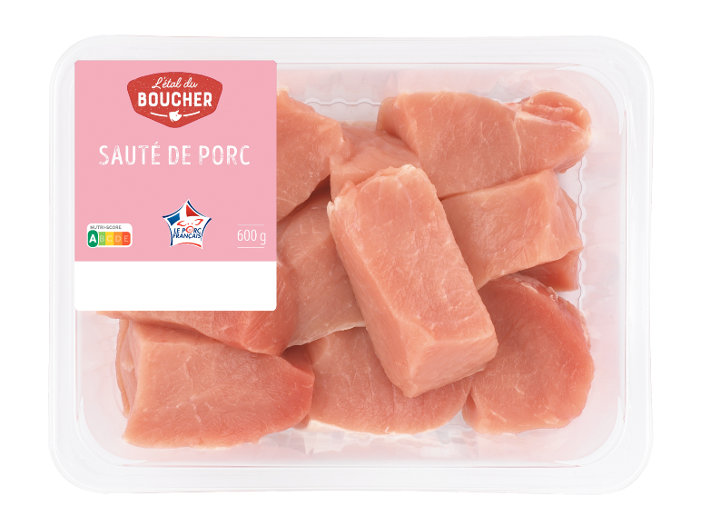 L'étal du Boucher Sauté de Porc, 600g, avec Nutri-Score A