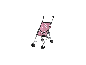 Poussette pour poupée rose avec motif d'étoiles de BAYER DESIGN.