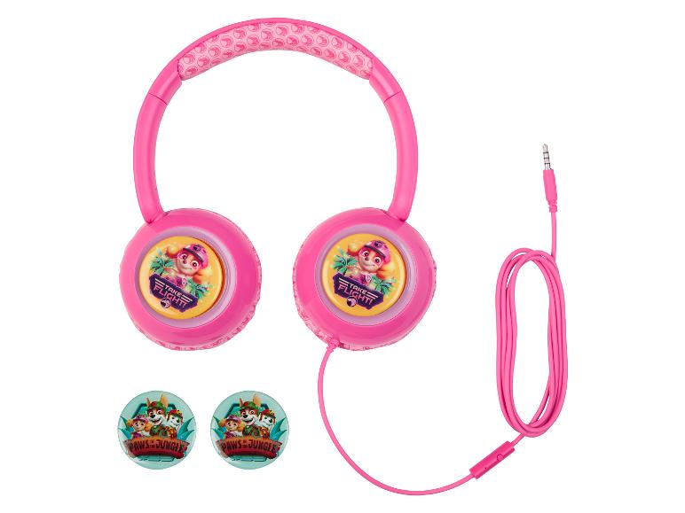 Casque rose Paw Patrol,  boutons interchangeables, thème jungle.