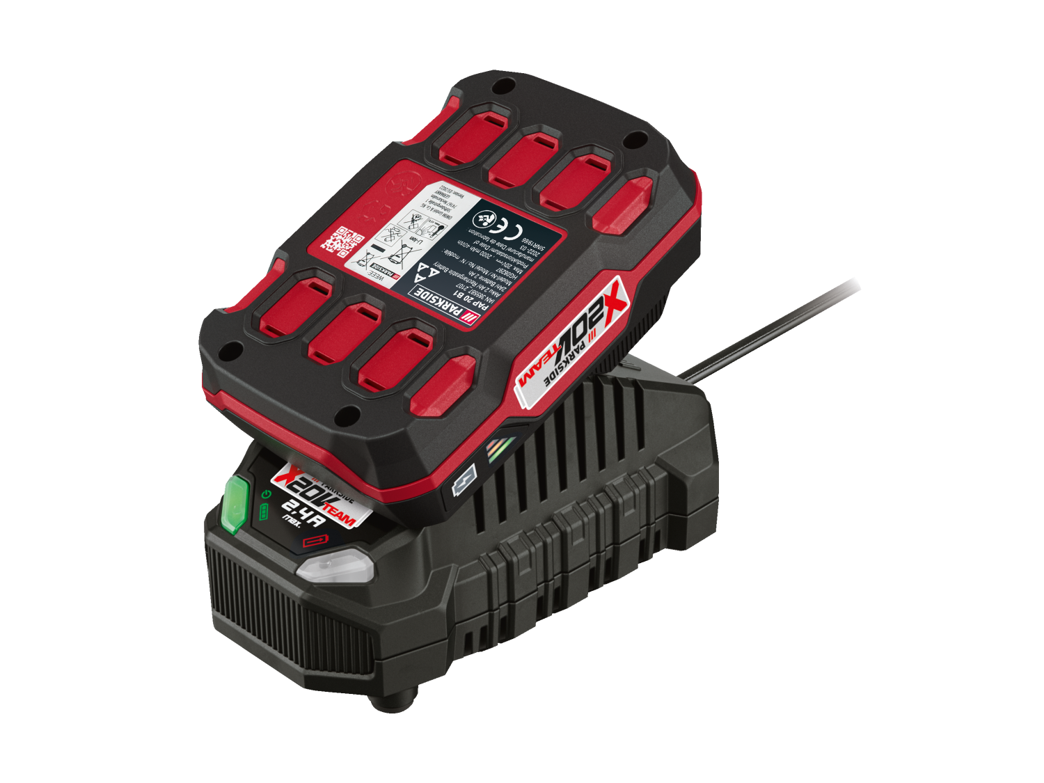 Batterie Parkside X20V Team 2Ah + Chargeur - Compatible Tous Outils Parkside Avec Équilibrage Cellules