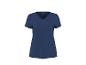 T-shirt bleu marine à col en V pour femme