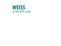 Texte avec le nom 'WEISS' en couleur vert foncé, avec 'ca. RAL 9010 / matt' en dessous.