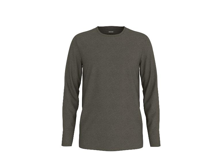 T-shirt à manches longues gris foncé sur fond blanc.