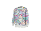 Sweat-shirt avec un motif coloré d'animaux de dessins animés mignons et de figures fantastiques pastel.