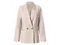 Blazer croisé beige clair avec boutons.