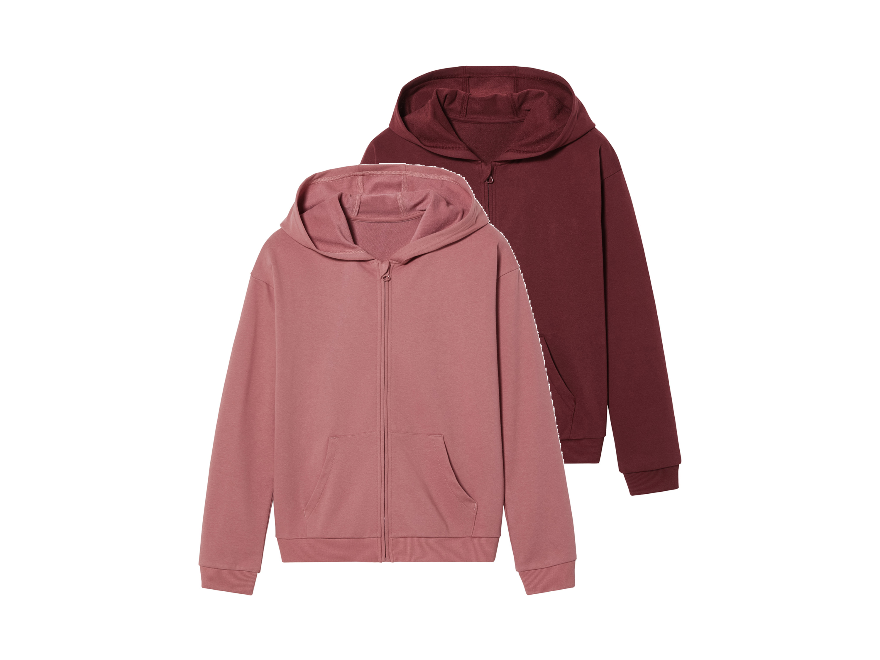 pepperts!® Lot de 2 sweats zippés enfant (10-12 ans, rose/baie)