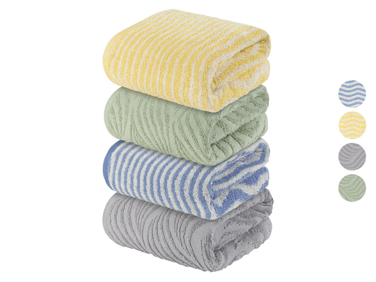 Aller en mode plein écran : LIVARNO home Lot de 2 serviettes de toilette en éponge, 50 x 100 cm - Image 1