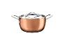 Casserole en cuivre avec couvercle et poignées en acier inoxydable