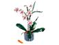 Orchidée LEGO en pot avec des fleurs blanches et roses et des feuilles vertes.