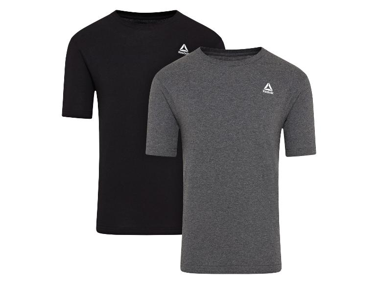 Deux t-shirts Reebok, un noir et un gris.