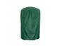 Housse de protection verte pour un foyer extérieur.
