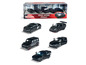 Voitures Majorette noires dans un coffret cadeau, incluant une Audi, une Mercedes et un SUV.
