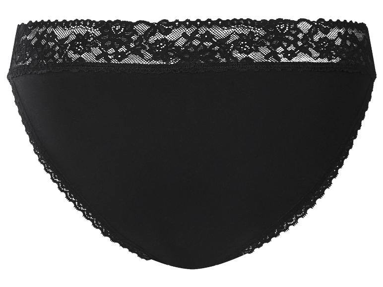 Culotte noire femme avec bordure en dentelle