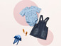 Vêtements de bébé à imprimé coquillages, salopette en jean et animaux marins.