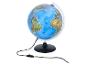 Globe éducatif lumineux, affichant une carte politique et physique du monde.