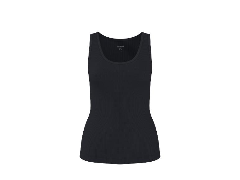 Débardeur côtelé noir pour femme.