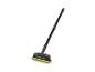 Brosse de lavage noire et jaune avec un long manche.