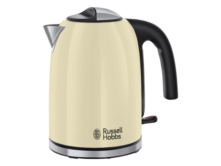Une bouilloire Russell Hobbs de couleur crème