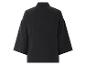 Veste noire à manches trois-quarts en tissu gaufré.