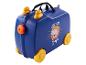 Valise enfant Peppa Pig, bleu, sur roulettes, thème jungle.