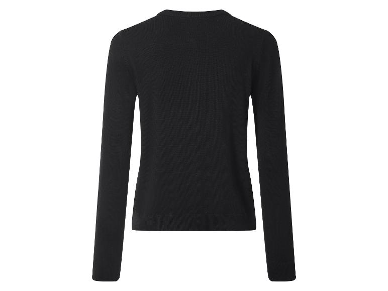 Pull noir à manches longues pour femme, vue de dos.