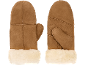 Moufles en peau de mouton marron avec bordure en fourrure blanche
