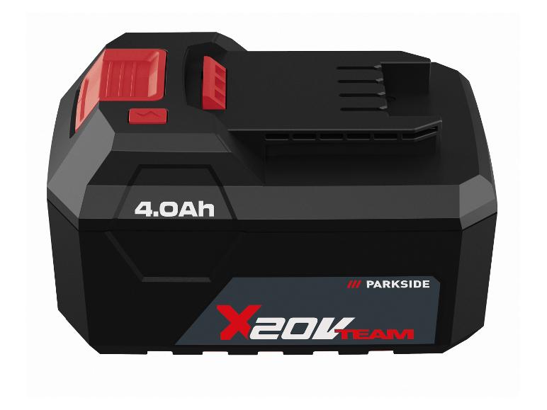 Batterie PARKSIDE X 20V Team 4.0Ah, noire et rouge