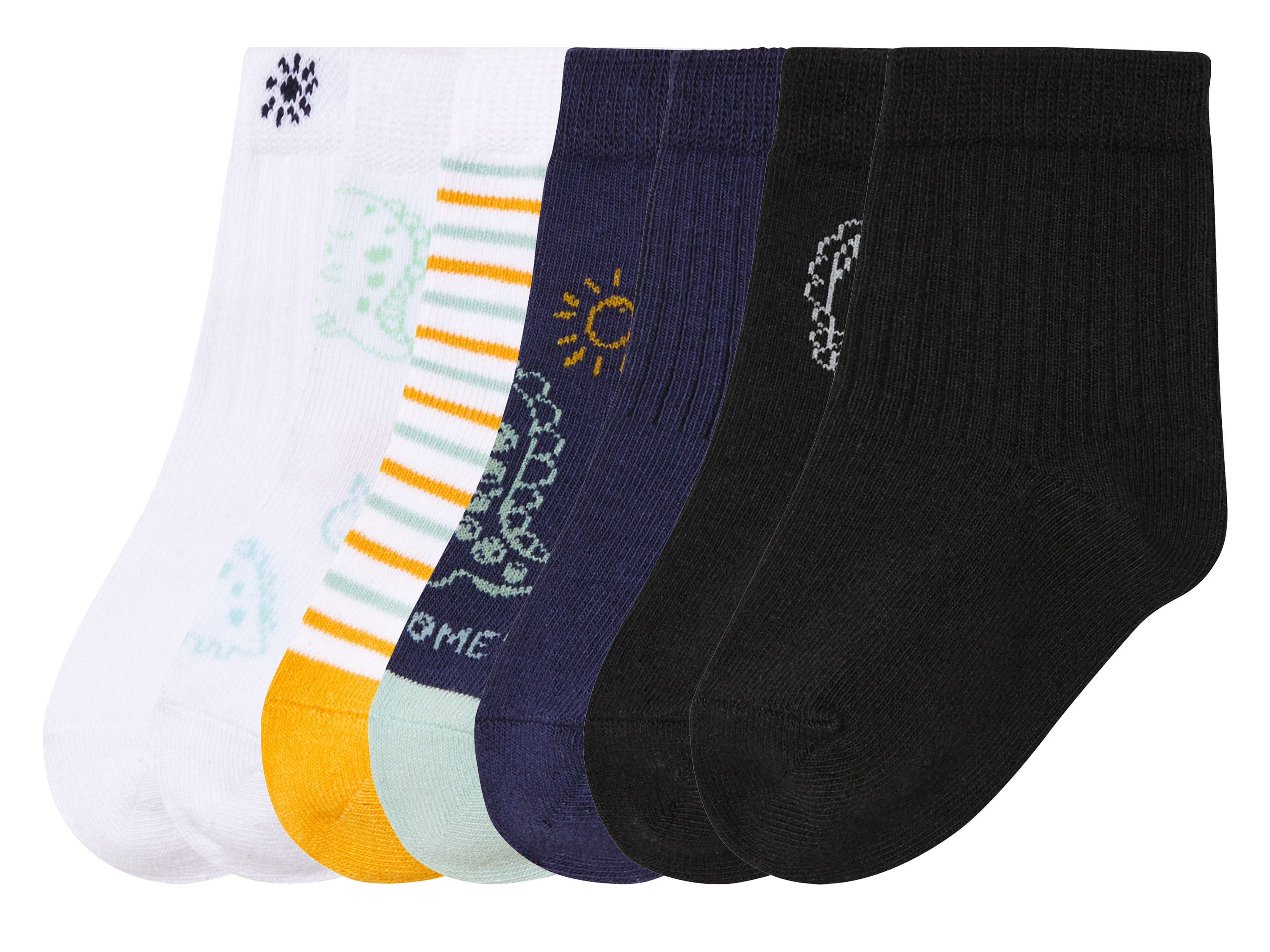 lupilu® Lot de 7 paires de chaussettes petit garçon (blanc/bleu/noir, 19-22)
