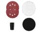 Accessoires de ponçage et polissage PARKSIDE : papier abrasif, disque de laine, éponge et adaptateur.