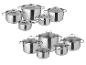 Ensemble de casseroles et faitouts en acier inoxydable.