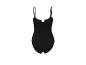 Maillot de bain noir, une pièce, dos nu.