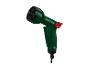 Pistolet d'arrosage vert avec plusieurs buses.