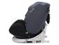 Siège auto enfant gris et noir avec base pivotante et instructions d'installation.