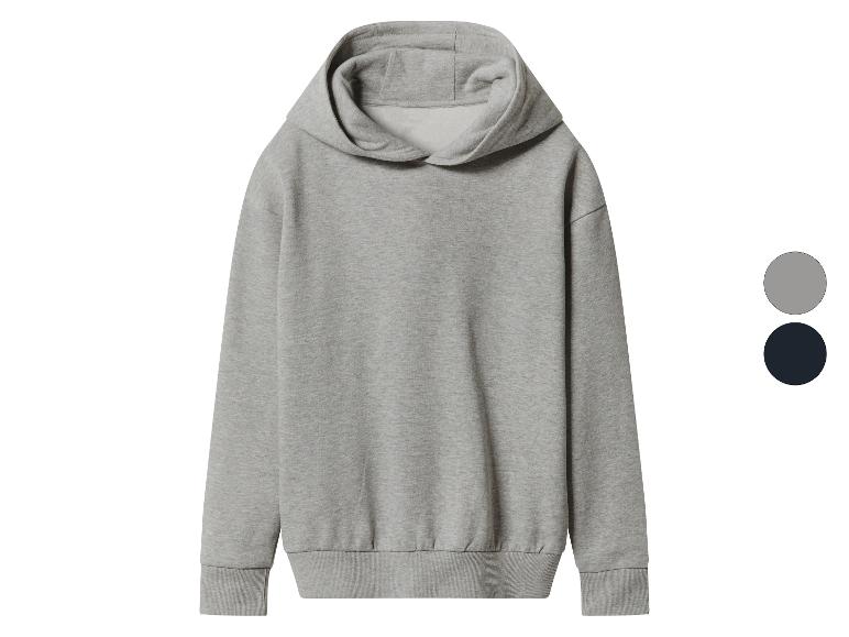 Sweat à capuche gris avec deux options de couleur affichées.