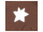 Un morceau de tissu marron avec une étoile blanche.