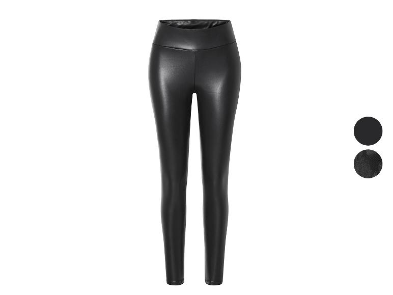 Leggings en cuir noir taille haute.