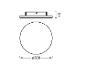 Plafonnier rond d'un diamètre de 300 mm et d'une hauteur de 56 mm.