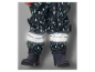 Salopette imperméable pour enfant, motif gouttes et bandes réfléchissantes.
