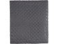 Couverture matelassée gris foncé avec motif losanges et bords pointillés.