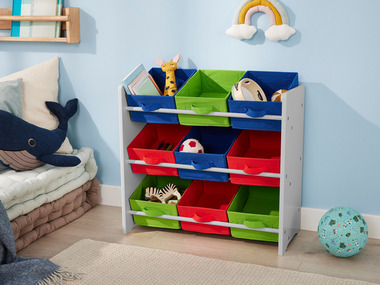 LIVARNO home Meuble de rangement pour enfants, avec 9 boîtes textiles