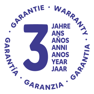 Sceau de garantie de 3 ans.