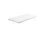 Surmatelas blanc avec motif matelassé et étiquette verte « fan ».