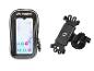 Un support de téléphone Crivit pour vélo, avec une sacoche et une fixation pour le guidon.