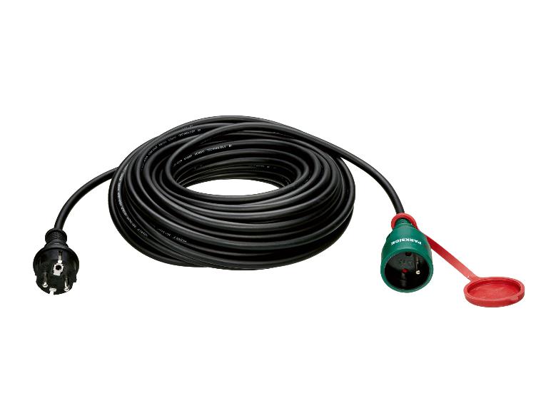 Rallonge électrique noire enroulée avec fiche et prise PARKSIDE.