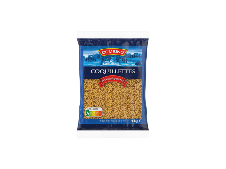 Pâtes COMBINO Coquillettes, paquet de 1kg avec Nutri-score A.